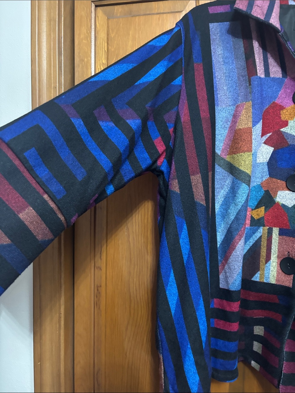 Damee Multicolor Geometric Button-Front Jacket - Picture 4 of 7